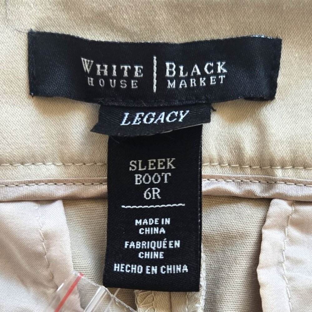 White House Black Market Womens Sleek Bootcut Pants Size 6R Beige Cotton Blend - Picture 8 of 10